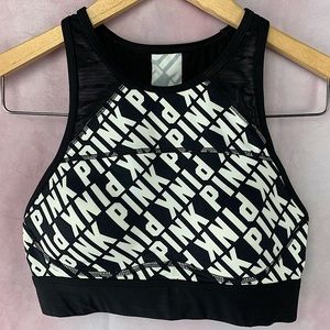 PINK🖤🤍VICTORIA SECRET black&white monogram ultimate lightly lined sports bra